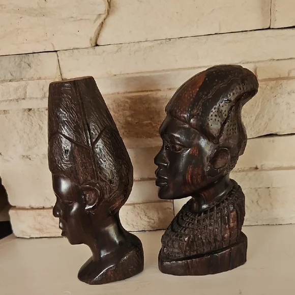Hand-Carved Wooden Busts - Picture 2 of 6